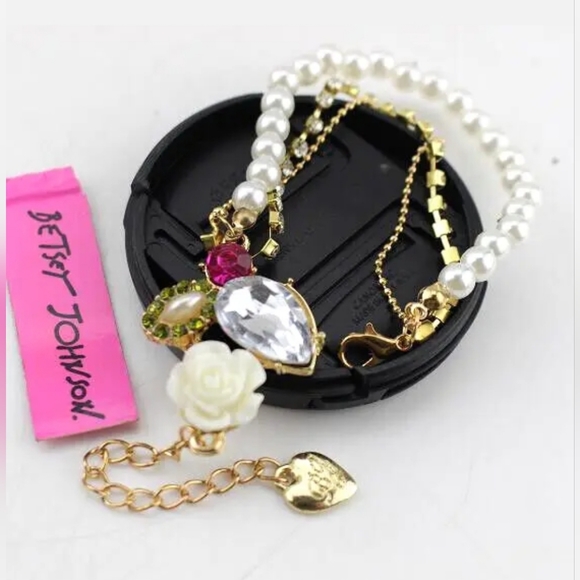 Multi-color Crystal layered flower Pearl bracelet BOGO - Picture 11 of 14